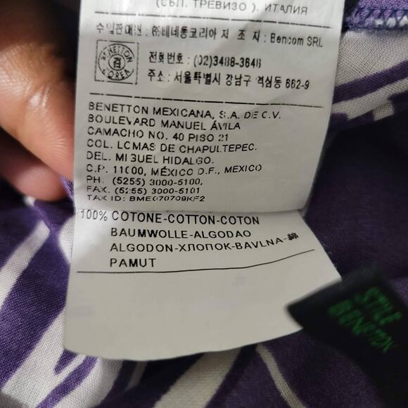 Benetton Drop Crotch Capri Shorts Purple Cotton Harem High Waist Relaxed Size 4 - Picture 9 of 16